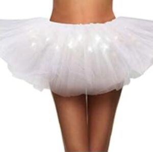NEW 5 Layered Tulle LED Tutu Skirt (White) - Great for costumes!